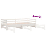 Uttrekkbar Dagseng Hvit Heltre Furu 2X(90X200) Cm