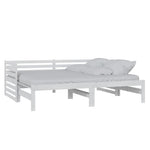 Uttrekkbar Dagseng Hvit Heltre Furu 2X(90X200) Cm