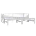 Uttrekkbar Dagseng Hvit Heltre Furu 2X(90X200) Cm