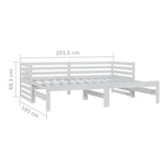 Uttrekkbar Dagseng Hvit Heltre Furu 2X(90X200) Cm