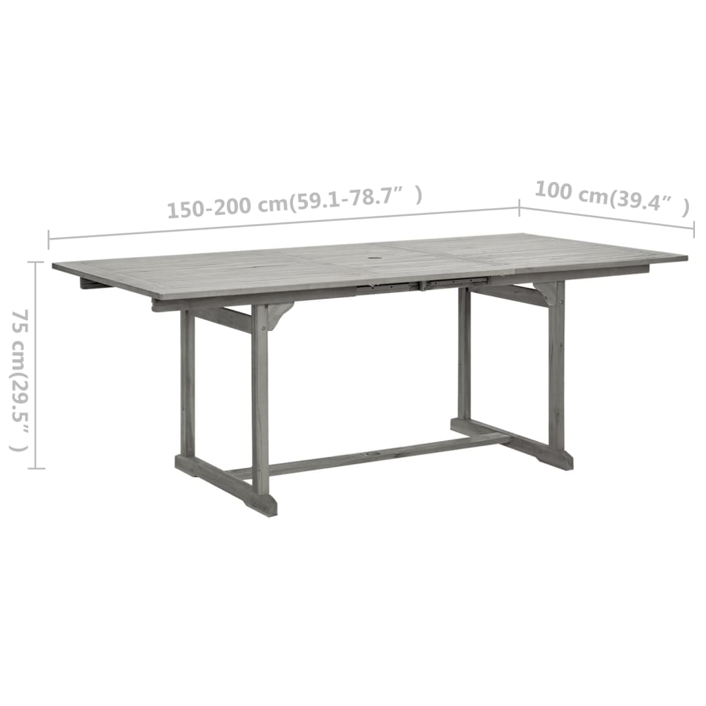 Utendørs Spisebord (150-200)X100X75 Cm Heltre Akasie