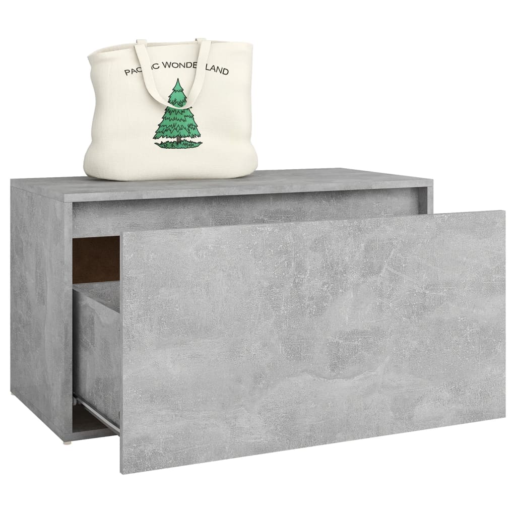 Gangbenk 80X40X45 Cm Betonggrå Konstruert Tre