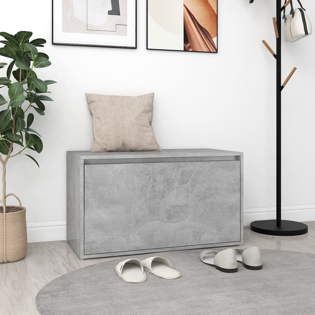 Gangbenk 80X40X45 Cm Betonggrå Konstruert Tre