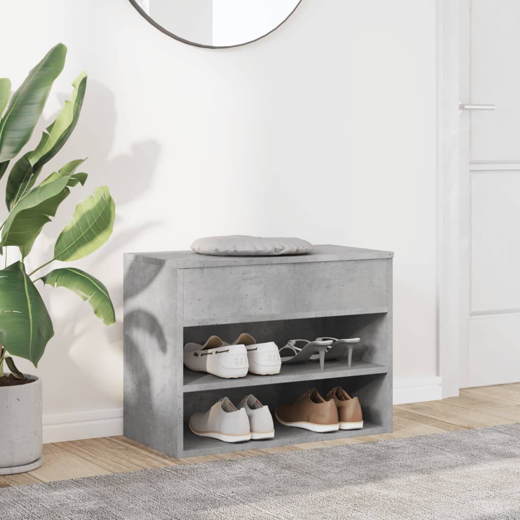 Skobenk Betonggrå 60X30X45 Cm Konstruert Tre