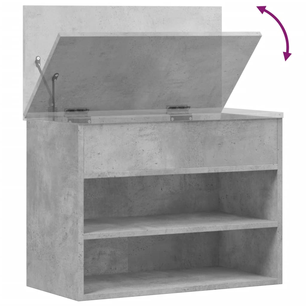 Skobenk Betonggrå 60X30X45 Cm Konstruert Tre