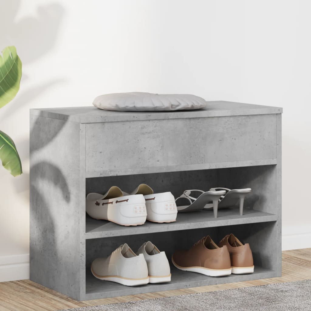 Skobenk Betonggrå 60X30X45 Cm Konstruert Tre