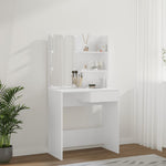 Sminkebord Med Led Hvit 74,5X40X141 Cm
