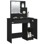 Sminkebord Med Led Svart 86,5X35X136 Cm
