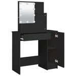 Sminkebord Med Led Svart 86,5X35X136 Cm