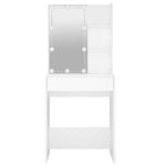 Sminkebord Med Led Hvit 60X40X140 Cm