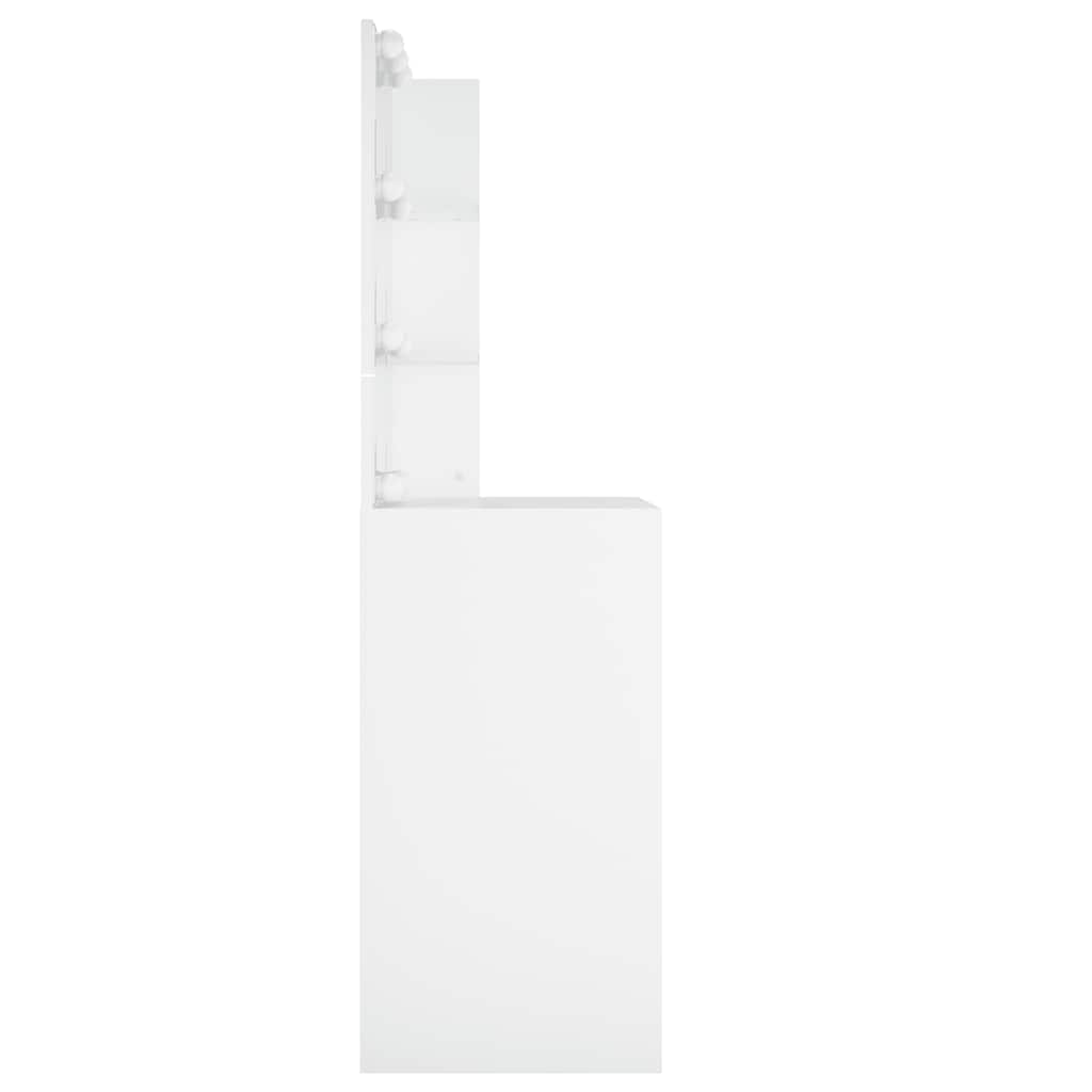 Sminkebord Med Led Hvit 60X40X140 Cm