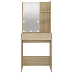 Sminkebord Med Led Sonoma Eik 60X40X140 Cm