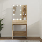 Sminkebord Med Led Sonoma Eik 60X40X140 Cm