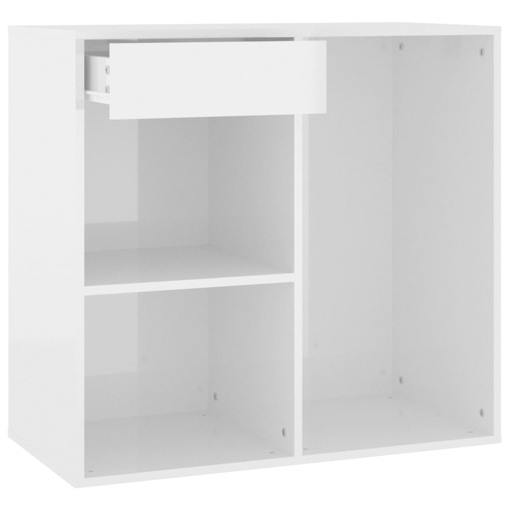 Sminkeskap Høyglans Hvit 80X40X75 Cm Konstruert Tre