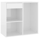 Sminkeskap Høyglans Hvit 80X40X75 Cm Konstruert Tre