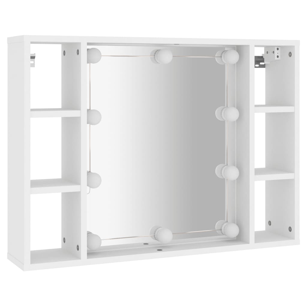 Speilskap Med Led Hvit 76X15X55 Cm