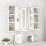 Speilskap Med Led Hvit 76X15X55 Cm