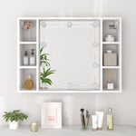 Speilskap Med Led Hvit 76X15X55 Cm