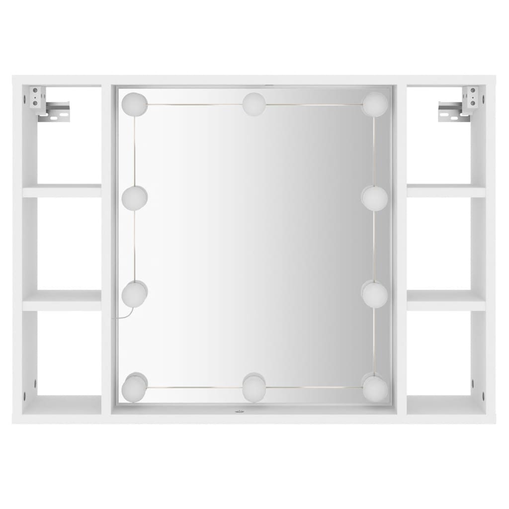 Speilskap Med Led Hvit 76X15X55 Cm