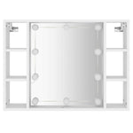 Speilskap Med Led Hvit 76X15X55 Cm