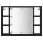 Speilskap Med Led Svart 76X15X55 Cm