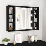 Speilskap Med Led Svart 76X15X55 Cm