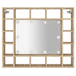 Speilskap Med Led Sonoma Eik 91X15X76,5 Cm
