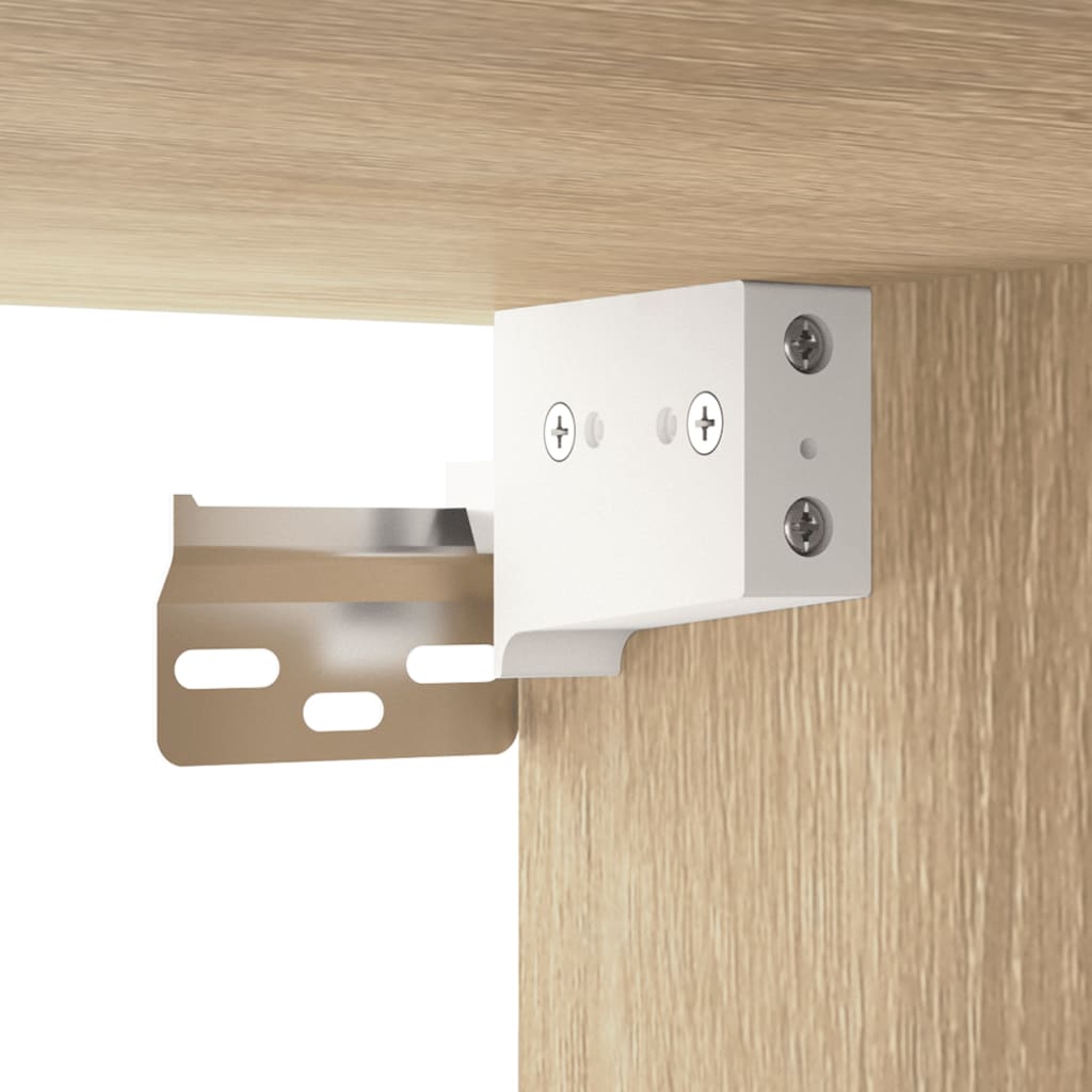 Speilskap Med Led Sonoma Eik 91X15X76,5 Cm