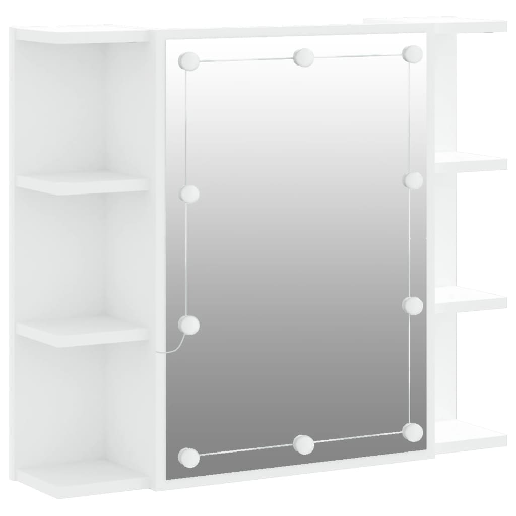 Speilskap Med Led Hvit 70X16,5X60 Cm
