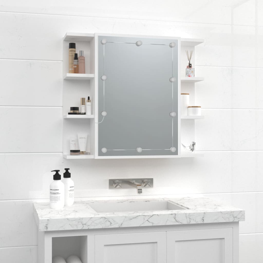 Speilskap Med Led Hvit 70X16,5X60 Cm