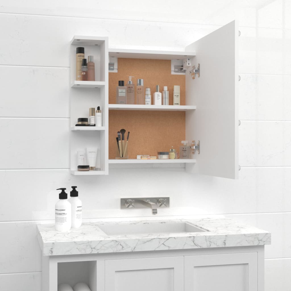 Speilskap Med Led Hvit 70X16,5X60 Cm