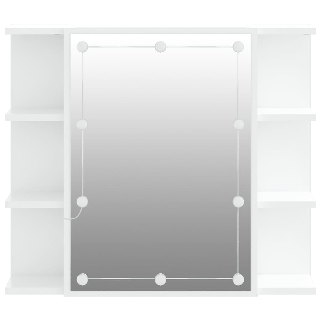 Speilskap Med Led Hvit 70X16,5X60 Cm