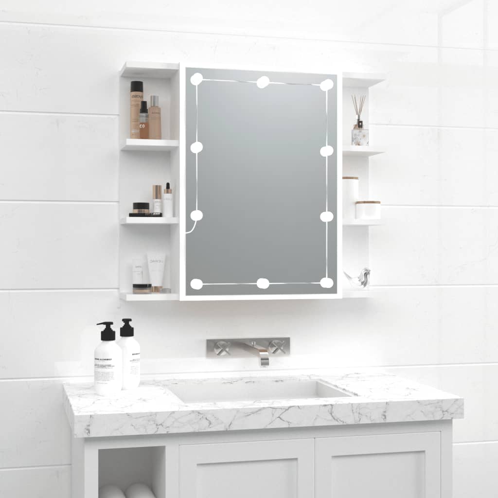 Speilskap Med Led Hvit 70X16,5X60 Cm