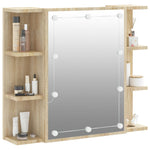 Speilskap Med Led Sonoma Eik 70X16,5X60 Cm