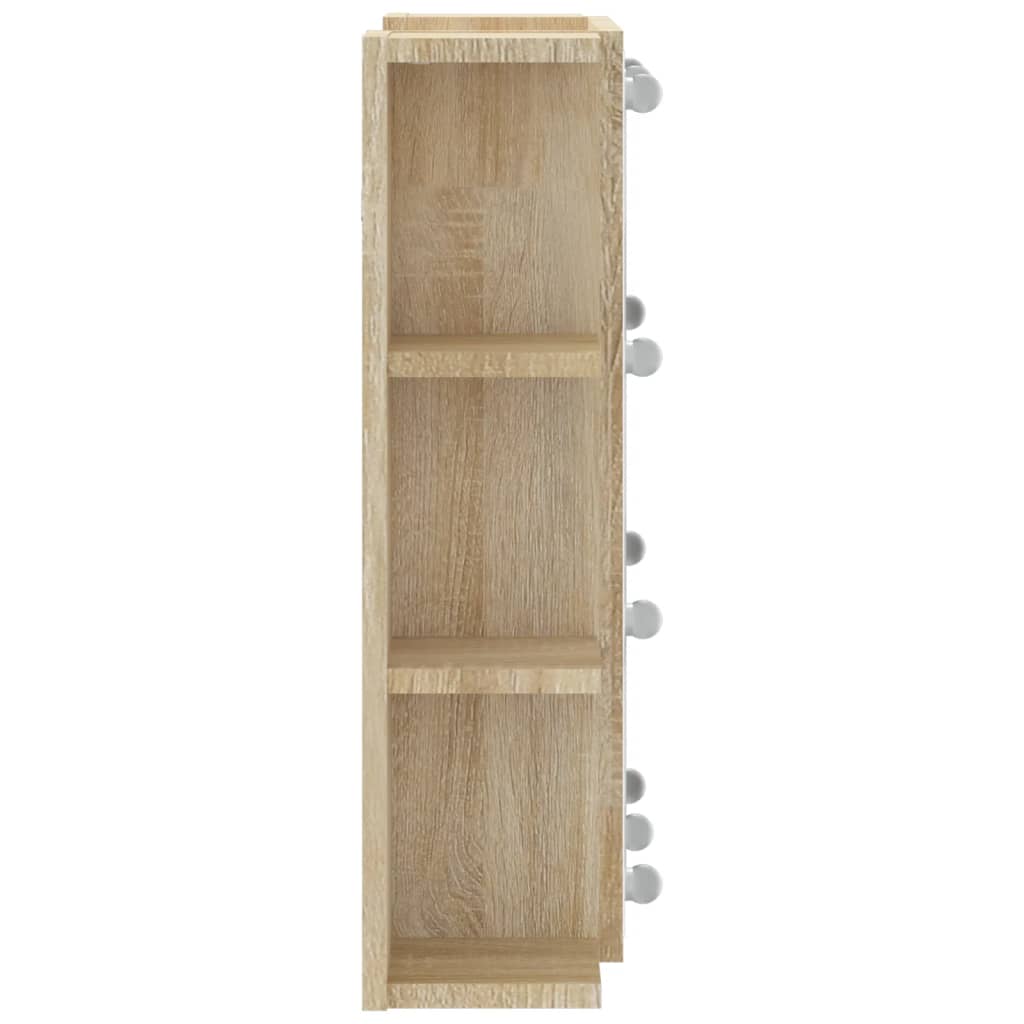 Speilskap Med Led Sonoma Eik 70X16,5X60 Cm