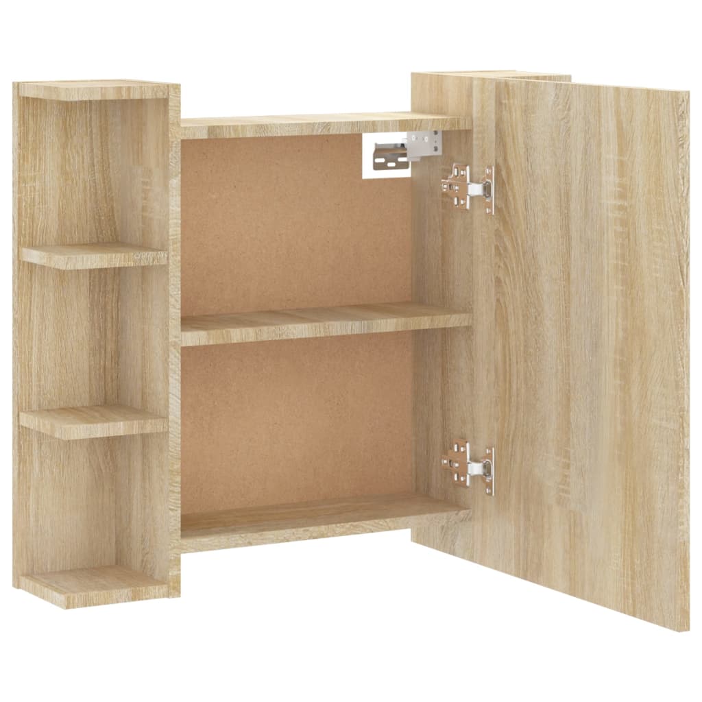 Speilskap Med Led Sonoma Eik 70X16,5X60 Cm
