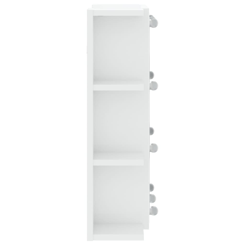 Speilskap Med Led Høyglans Hvit 70X16,5X60 Cm