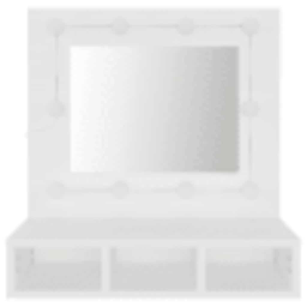 Speilskap Med Led Hvit 60X31,5X62 Cm