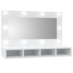 Speilskap Med Led Hvit 90X31,5X62 Cm