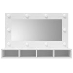Speilskap Med Led Hvit 90X31,5X62 Cm