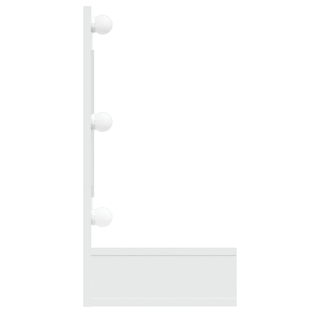 Speilskap Med Led Hvit 90X31,5X62 Cm