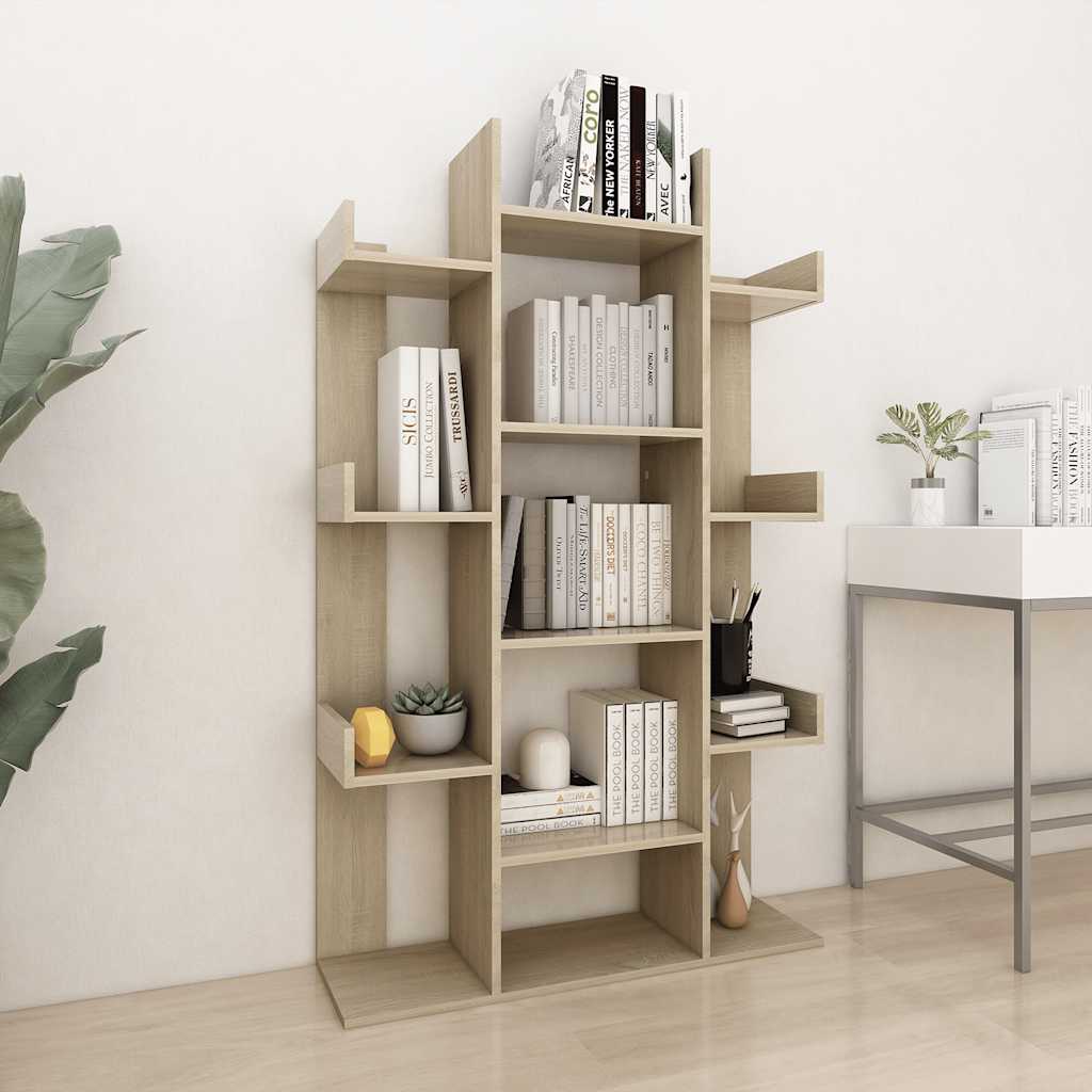 Bokhylle Sonoma Eik 86X25,5X140 Cm Konstruert Tre