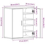 Skoskap Hvit 60X35X70 Cm Konstruert Tre