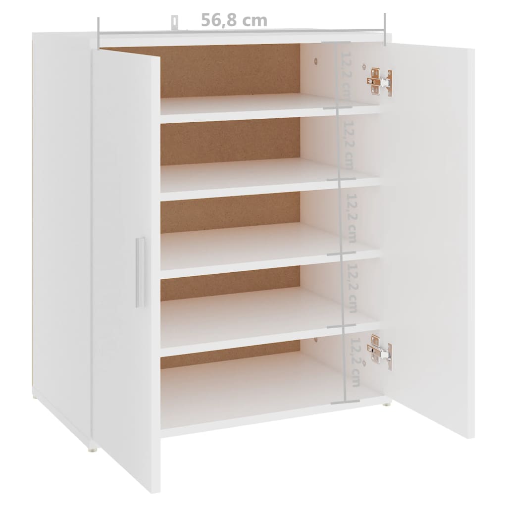 Skoskap Hvit 60X35X70 Cm Konstruert Tre