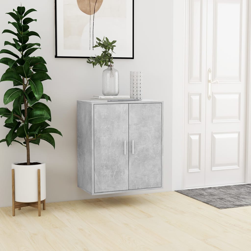 Skoskap Betonggrå 60X35X70 Cm Konstruert Tre