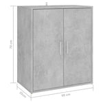 Skoskap Betonggrå 60X35X70 Cm Konstruert Tre