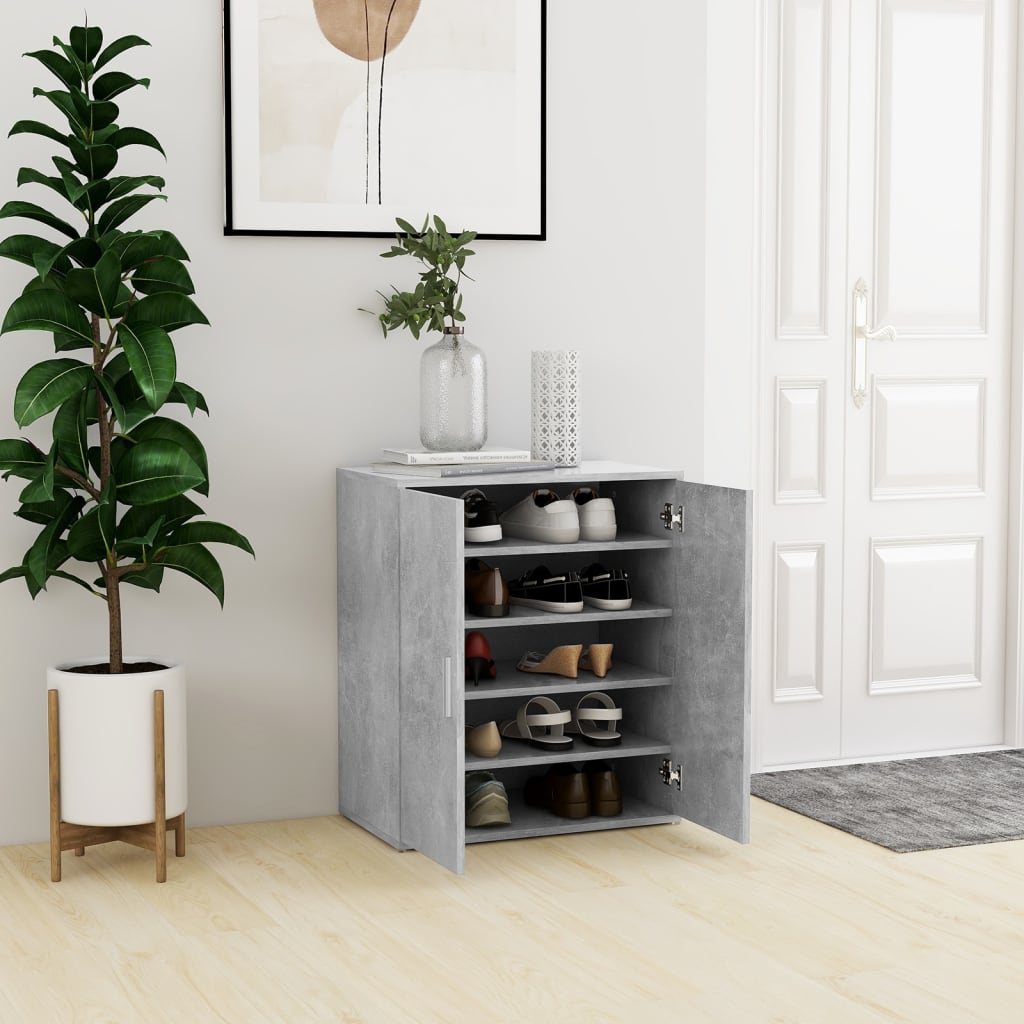 Skoskap Betonggrå 60X35X70 Cm Konstruert Tre