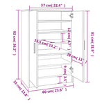 Skoskap Hvit 60X35X92 Cm Konstruert Tre
