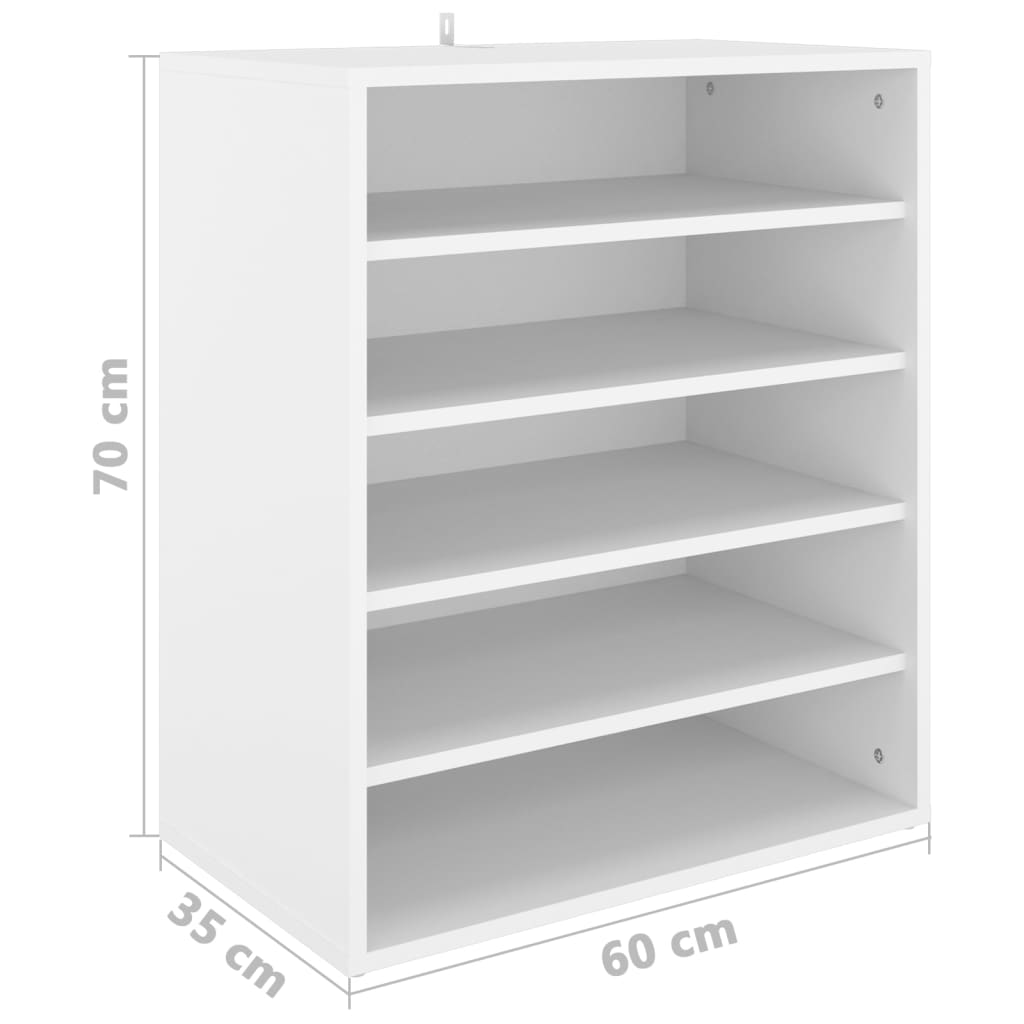 Skoskap Hvit 60X35X70 Cm Konstruert Tre