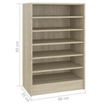 Skoskap Sonoma Eik 60X35X92 Cm Konstruert Tre